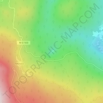 Međedak topographic map, elevation, terrain