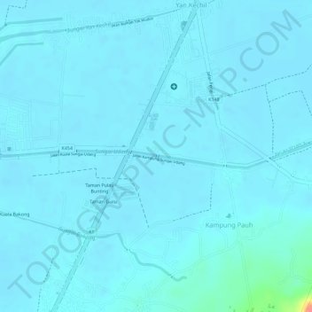 Sungai Udang topographic map, elevation, terrain