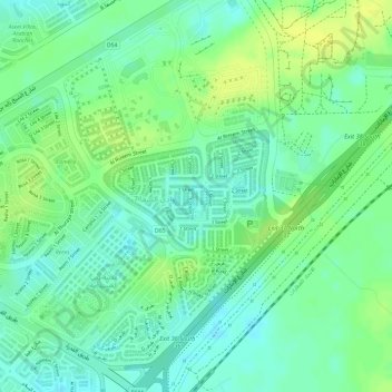 Serena topographic map, elevation, terrain