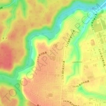 Wakakusa Park topographic map, elevation, terrain