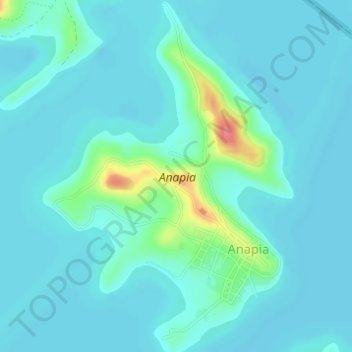 Anapia topographic map, elevation, terrain