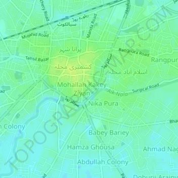 Kakazae Bagh topographic map, elevation, terrain