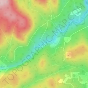 Koksilah River topographic map, elevation, terrain