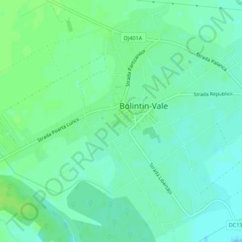 Giurgiu topographic map, elevation, terrain