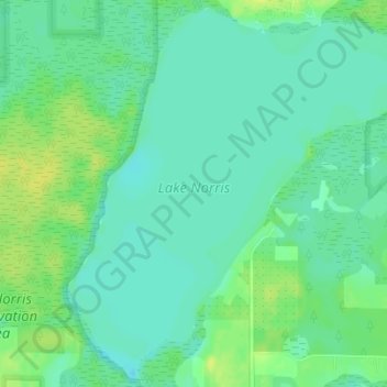 Lake Norris topographic map elevation - Thumbnail