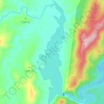 Tantangara Reservoir topographic map, elevation, terrain