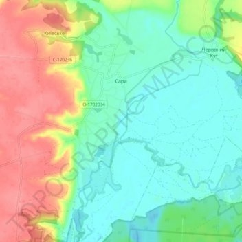 Sary topographic map, elevation, terrain