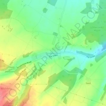 Doddington topographic map, elevation, terrain