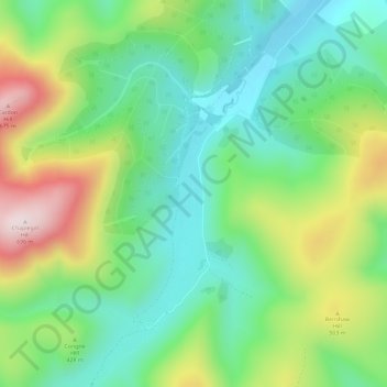 Holms water topographic map, elevation, terrain