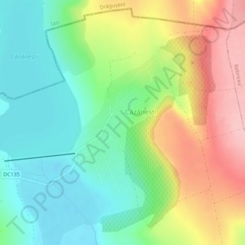 Vaslui topographic map, elevation, terrain