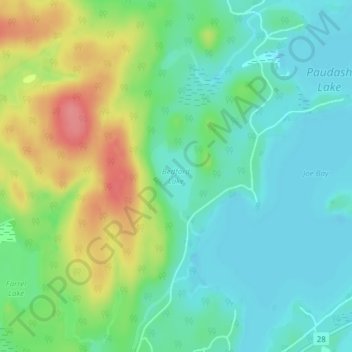 Bedford Lake Topographic Map, Elevation, Terrain