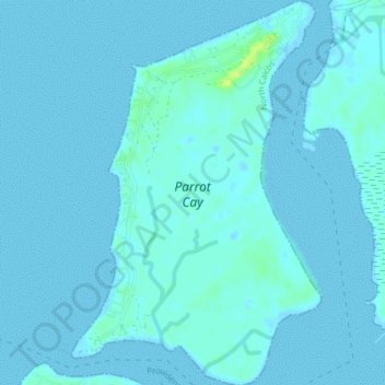 Parrot Cay topographic map, elevation, terrain