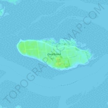 Osea Island topographic map, elevation, terrain