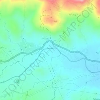 Cikaniki topographic map, elevation, terrain