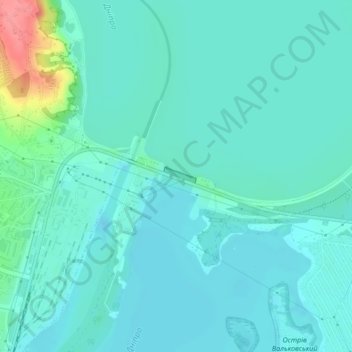 Kiev Hydroelectric Power Plant topographic map, elevation, terrain