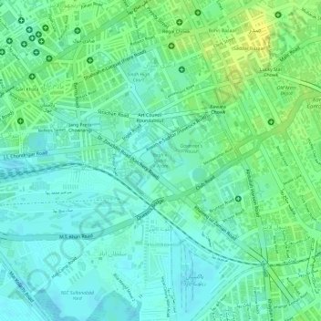 Bagh-e-Jinnah topographic map, elevation, terrain