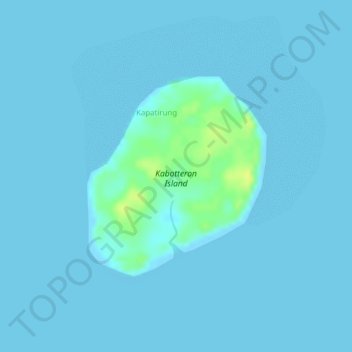 Kabotteron Island topographic map, elevation, terrain