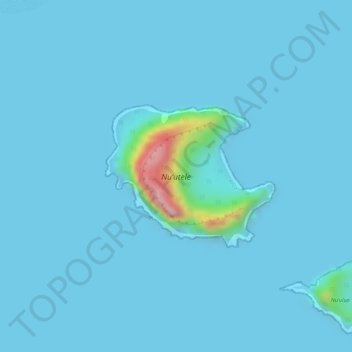 Nuʻutele topographic map, elevation, terrain