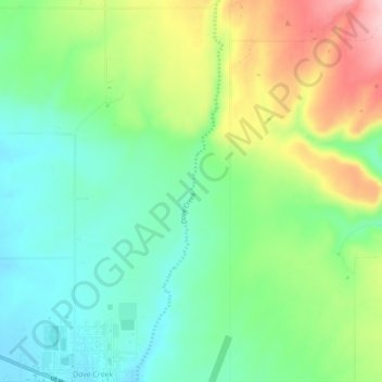 Dove Creek topographic map, elevation, terrain