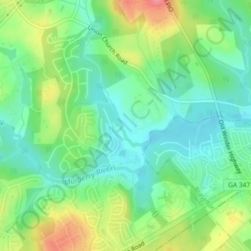 Deaton Creek topographic map, elevation, terrain