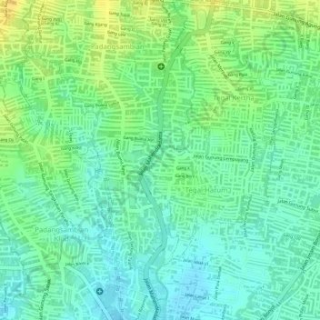 Tukad Mati topographic map, elevation, terrain