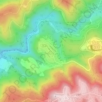 Even Sappir topographic map, elevation, terrain