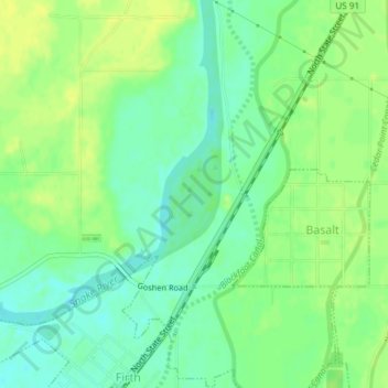 Bingham County topographic map, elevation, terrain