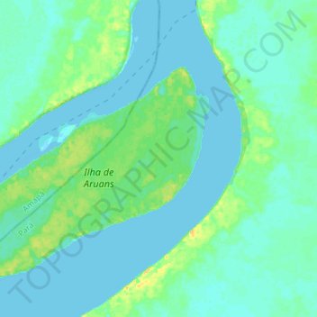 Amazon River topographic map, elevation, terrain