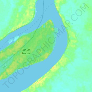 Amazon River topographic map, elevation, terrain