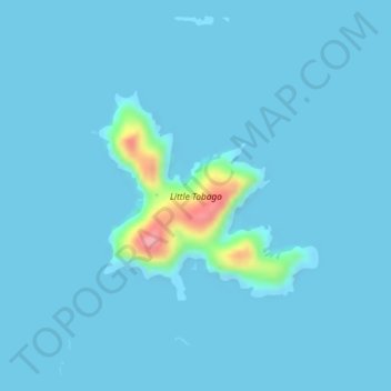 Little Tobago topographic map, elevation, terrain