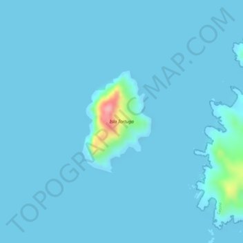 Isla Tortuga topographic map, elevation, terrain