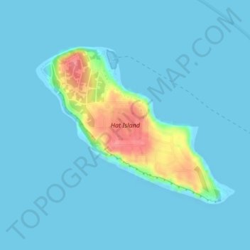 Hat Island topographic map, elevation, terrain