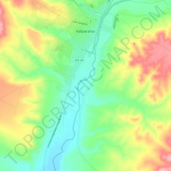 Río Bolaños topographic map, elevation, terrain