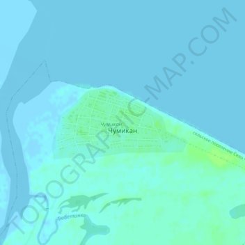Chumikan topographic map, elevation, terrain