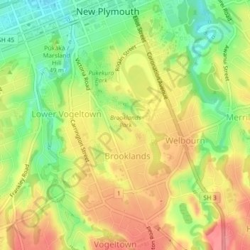 Brooklands Park topographic map, elevation, terrain
