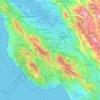 Santa Cruz Mountains topographic map, elevation, terrain