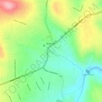 Kiserian topographic map, elevation, terrain