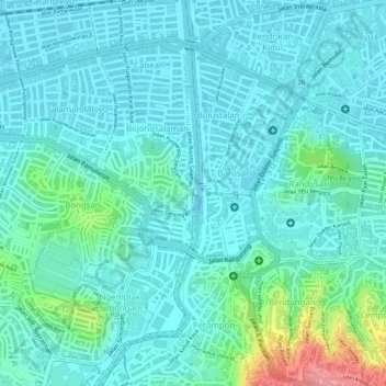 Taman Banjir Kanal Barat topographic map, elevation, terrain