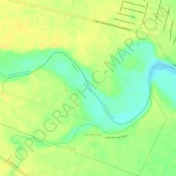 Río Verde topographic map, elevation, terrain