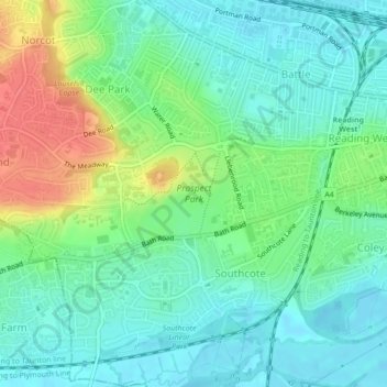 Prospect Park topographic map, elevation, terrain