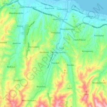 Tavronitis topographic map, elevation, terrain