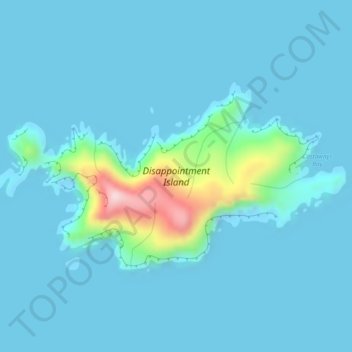 Disappointment Island topographic map, elevation, terrain