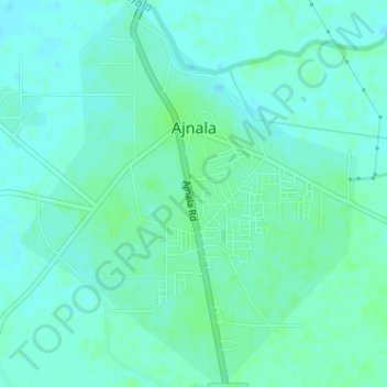 Ajnala topographic map, elevation, terrain