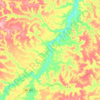 Rio Mearim topographic map, elevation, terrain