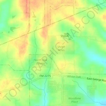 Campbells Creek topographic map, elevation, terrain