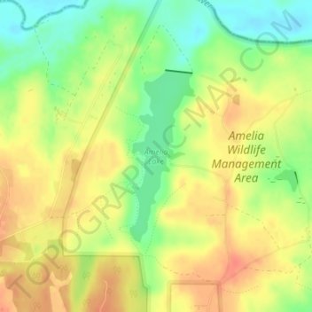 Amelia Lake Topographic Map, Elevation, Terrain