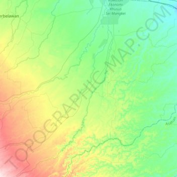 Sungai Si Pare Pare topographic map, elevation, terrain