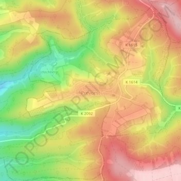 Prevorst topographic map, elevation, terrain