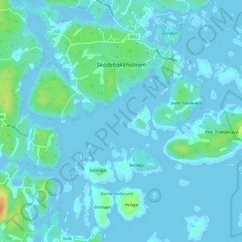 Lille Bjørnholmen topographic map, elevation, terrain