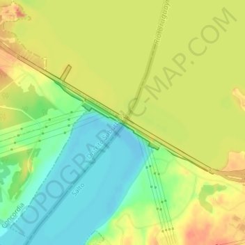 Represa Salto Grande topographic map, elevation, terrain